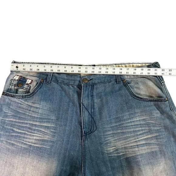 Y2K 1996 Competition Jeans Baggy Light Wash Embroidered Logo Size 44x27 - Picture 6 of 10